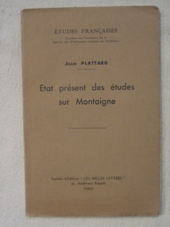 Etat présent des études sur Montaigne