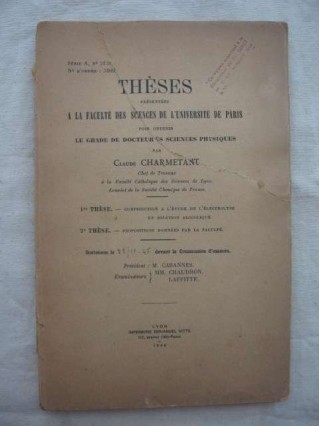 Thèses présentées à la faculté des sciences de l'université de Paris, contribution à l'étude de l'électrolyse en solution alcoo