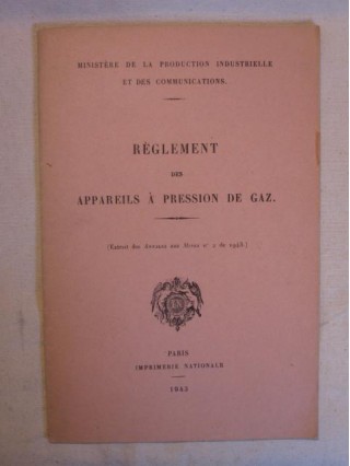 Règlement des appareils à pression de gaz