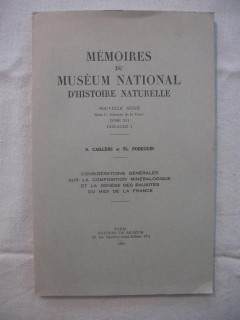 Mémoires du muséum national d'histoire naturelle, considérations générales sur la composition minéralogiques et la genèse des b