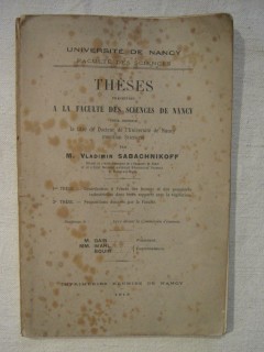 Thèses présentées à la faculté dessciences de Nancy