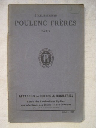 Appareils de controle industriel, essais des combustibles liquides, lubrifiants, bitumes et goudrons