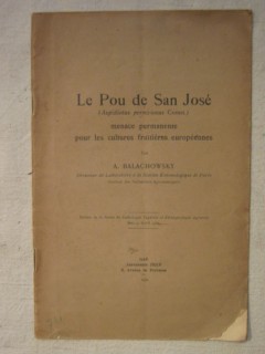 Le pou de San José (aspidiotus perniciosus comst.)