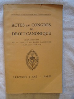 Actres du congrès de droit canonique