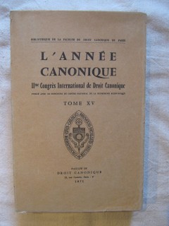 L'année canonique, tome XV