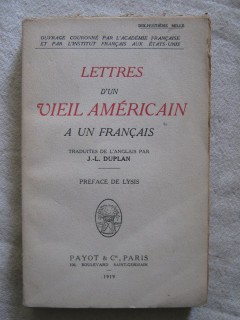 Lettres d'un viel américain à un français