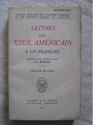 Lettres d'un viel américain à un français