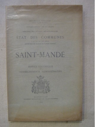 Saint Mandé, notice historique et renseignements administratifs