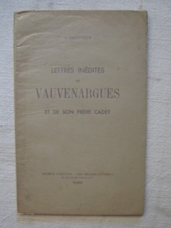 Lettres inédites de Vauvenargues et de son frère cadet