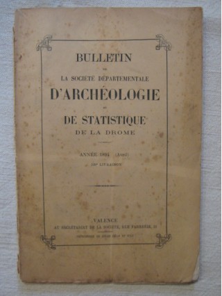 Bulletin de la société départementale d'archéologie et de Statistique de la Drôme