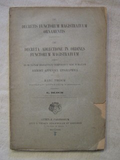 De decretis functorum magistrtuum ornamentis, de decreta adlectione in ordines functorum magistratum