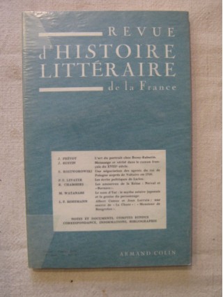 Revue d'histoire littéraire de la France