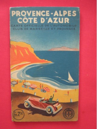 Provence Alpes Côte d'Azur, carte officielle de l'automobile club de Marseille et de Provence