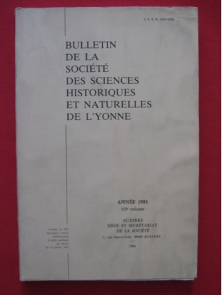 Bulletin de la société des sciences historiques et naturelles de l'Yonne