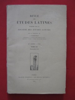 Revue des études latines, tome XX, fascicule I-II