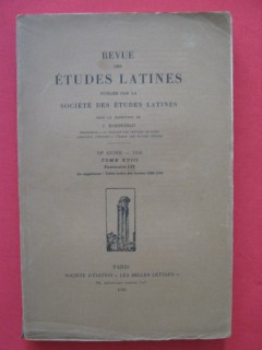 Revue des études latines, tome XVIII, fascicule I-II