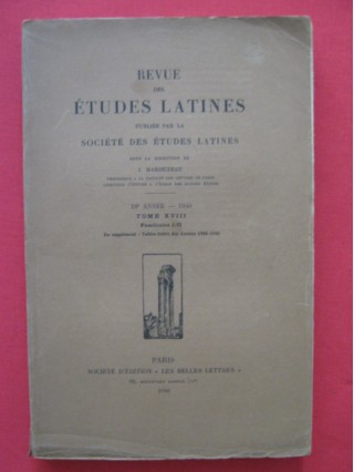 Revue des études latines, tome XVIII, fascicule I-II
