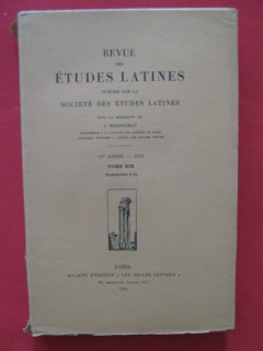 Revue des études latines, tome XIX, fascicule I-II