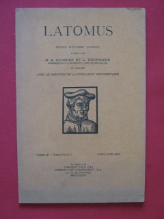 Latomus, revue d'études latines, TIII, fascicule 2