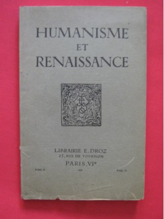 Humanisme et renaissance