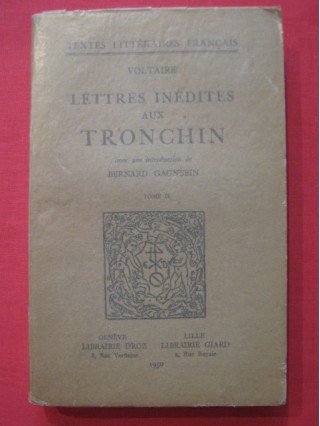 Lettres inédites aux Tronchin, T2