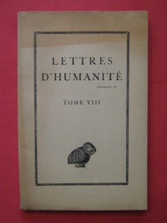 Lettres d'humanité tome VIII