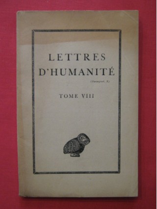 Lettres d'humanité tome VIII