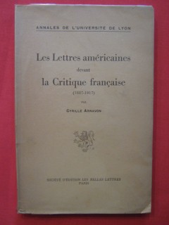 Les lettres américaines devant la critique française (1887-1917)