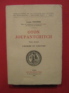 Oton Joupantchitch, poète solvène, l'homme et l'oeuvre