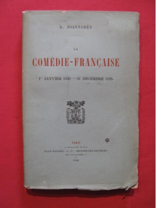 La comédie française (1er janvier 1920 - 31 décembre 1925)