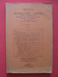 Revue de géographie alpine, tome XLV, fascicule I