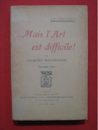 ...Mais l'art est difficile!