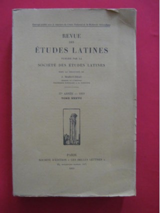 Revue des études latines, tome XXXVII