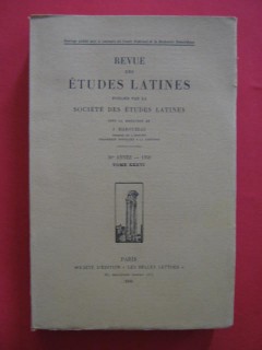 Revue des études latines, tome XXXVI