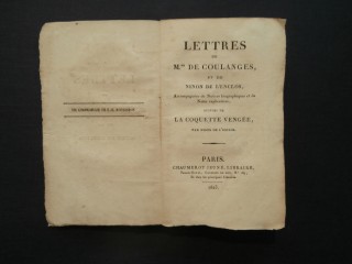 Lettres de Mme de Coulanges et de Ninon de l'Enclos
