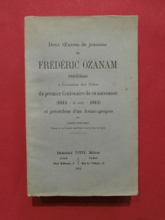 Deux oeuvres de jeunesse de Frédéric Ozanam