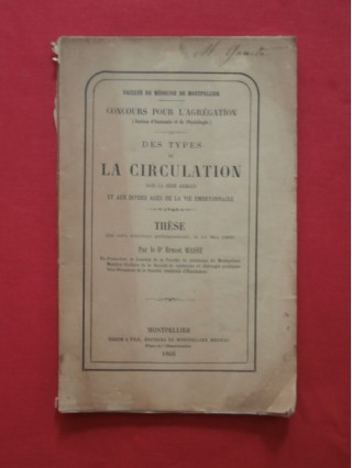 Des types de la circulation dans la série animale et aux dievrs ages de la vie embryonnaire