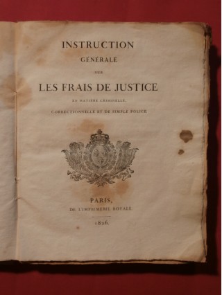 Instruction générale sur les frais de justice en matière criminelle, correctionnelle et de simple police