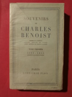 Souvenirs de Charles Benoist, T1
