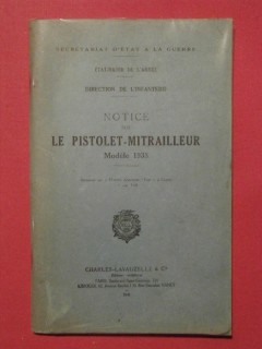 Notice sur le pistolet-mitrailleur, modèle 1938