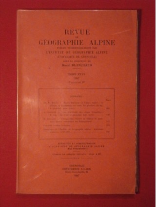 Revue de géographie alpne, tome XXXV, fascicule IV