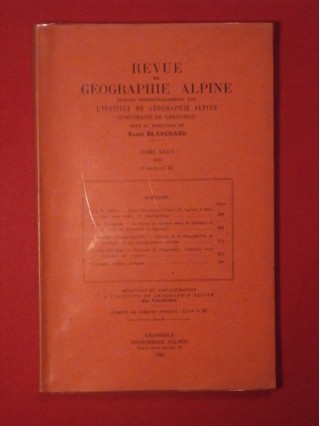 Revue de géographie alpne, tome XXXV, fascicule III