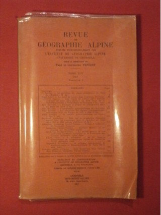 Revue de géographie alpine, tome XLV, fascicule I