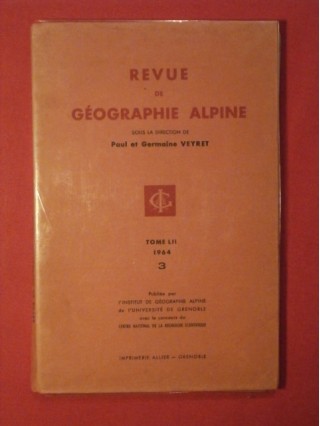 Revue de géographie alpine, tome LII, fascicule 3