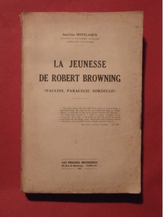 La jeunesse de Robert Browning