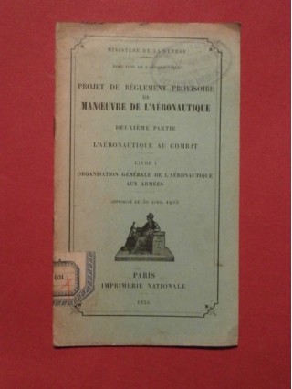 Projet de règlement provisoire de manoeuvre de l'aéronautique