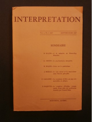 Interprétation, volume 1, n°1