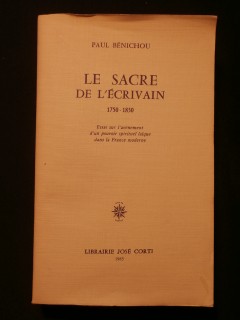 Le sacre de l'écrivain 1750-1830