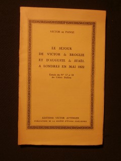 Le séjour de Victor de Broglie et d'Auguste de Staël à Londres en mai 1822