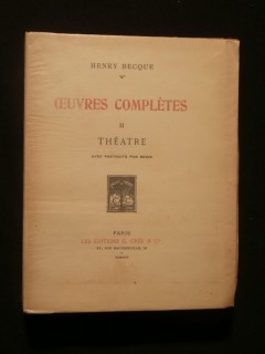 Oeuvres complètes, tome 2, théâtre